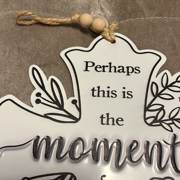 White metal cross wall art, black lettering, new - Picture 2 of 5